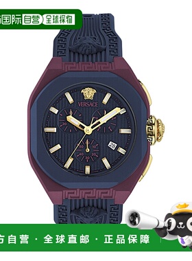 自营versaceV-Legend Ecoceramic Chronograph Watch - blue/burg