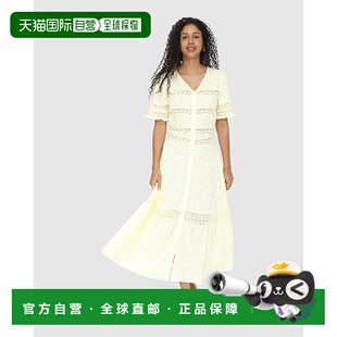 黄色 bloom夏日微风蕾丝迷笛连衣裙 美国奥莱直发 自营belle
