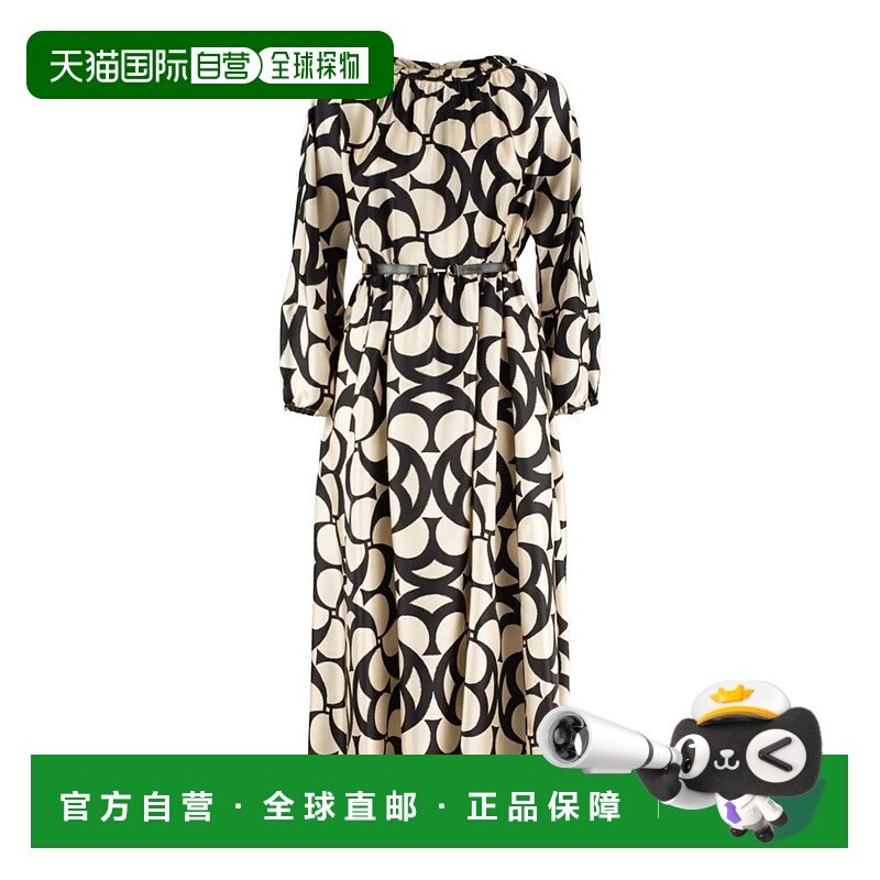 香港直邮MAX MARA 女士连衣裙 NINA SS2025 黑色 Max Mara Printe