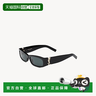 自营欧洲直邮YSL圣罗兰 SL M152女士黑色醋酸纤维矩形太阳镜