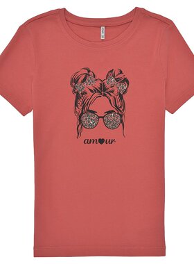 Only 女孩 KOGKITA SYLVIA S/S GIRL TOP CS JRS 短袖T恤 红色