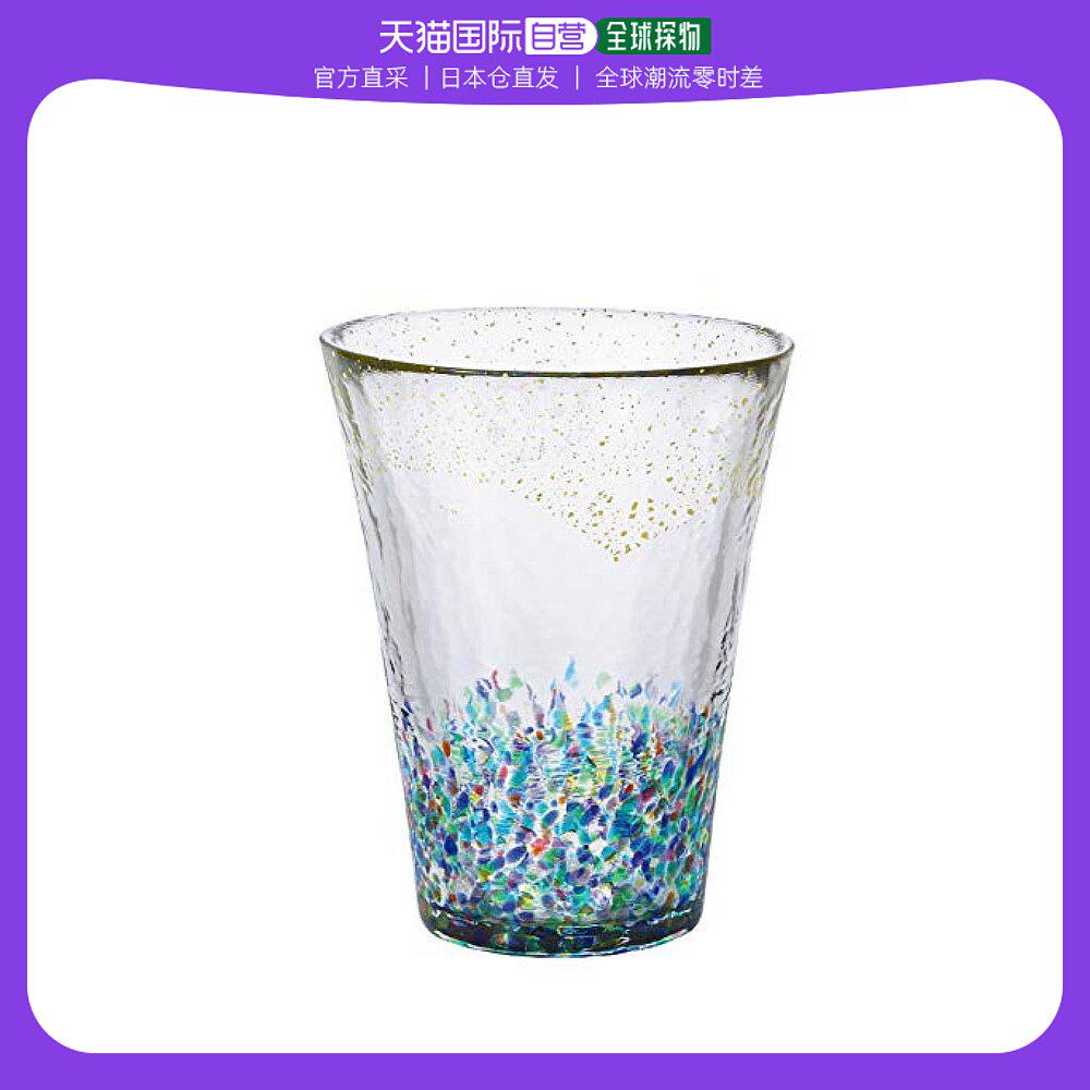 【日本直邮】aderia津轻玻璃杯金彩蓝色日本制 f-71891