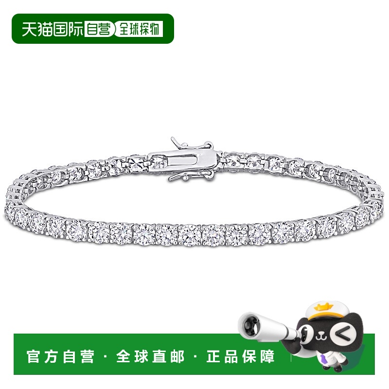 自营Mimi & Max 9 1/2 克拉 DEW 制作的 925 银莫桑石网球手链 -