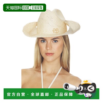 RuslanBaginskiy/女士草帽Monogram-embellished牛仔帽帽子