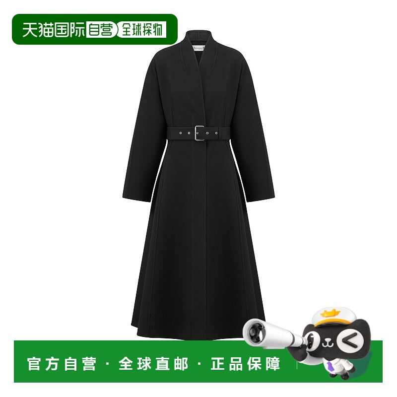 自营欧洲直邮Dior/迪奥 女士系带大衣羊绒羊毛