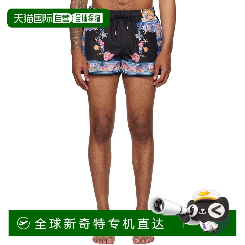 1h可退 香港直邮Versace 范思哲 男士 黑色 & 蓝色 Coral Theatre