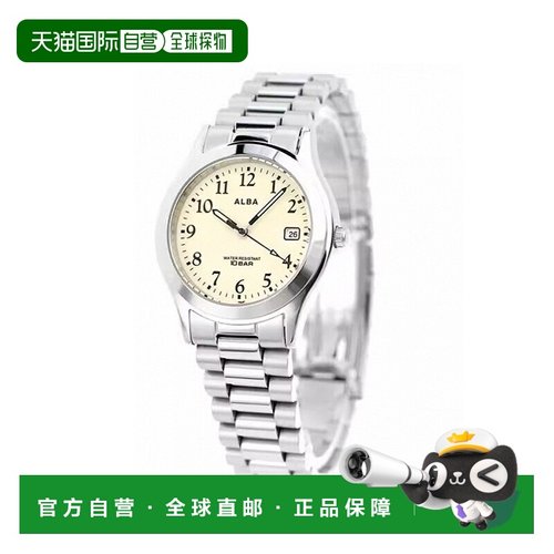 日本直邮精工阿尔巴石英手表名牌男士SEIKO ALBA AQGK473模拟奶油