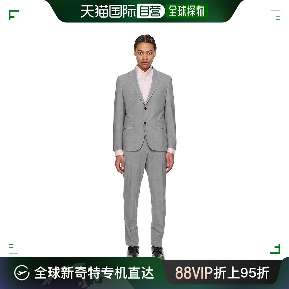 香港直邮潮奢 BOSS波士男士灰色 Slim-Fit西服套装 50514628