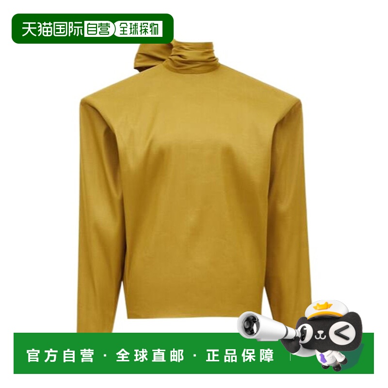 香港直邮Saint Laurent 领结欧根纱上衣 851748Y5J95女装