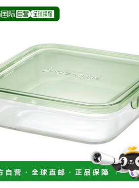 【日本直邮】iwaki保存容器绿色方形耐热玻璃L码1.2L KC3248N-G