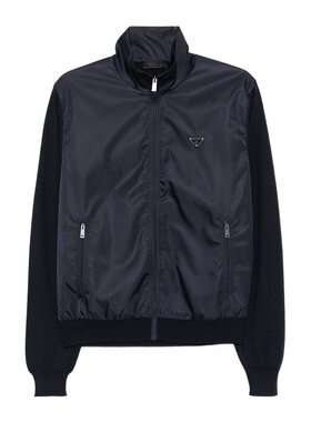 PRADA 男士夹克 UMG422172VF0008 AW2025 蓝色 长袖休闲夹克