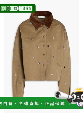 1h可退 香港直邮Sandro 女士 精饰华达呢衬衫 SFPCM01239KAKI