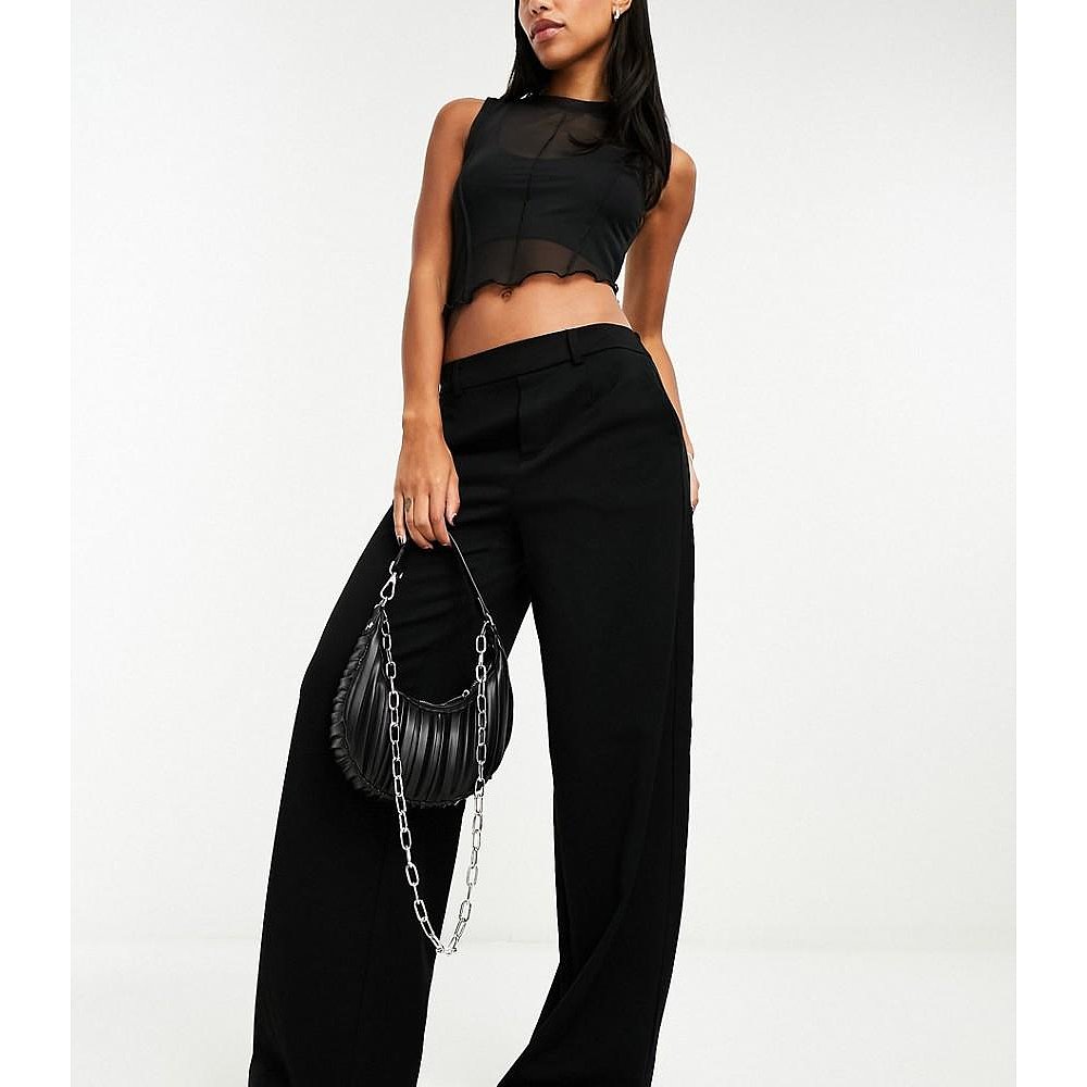 潮奢 object 女士 pull on smart 中腰裤子(黑色)