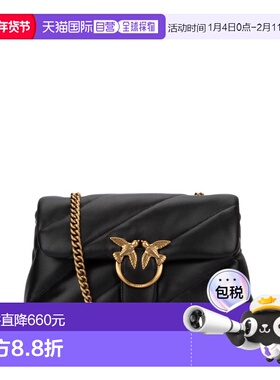 香港直邮PINKO 女士斜挎包 100038A0F2Z99Q AW2025 黑色 LOVE PUF