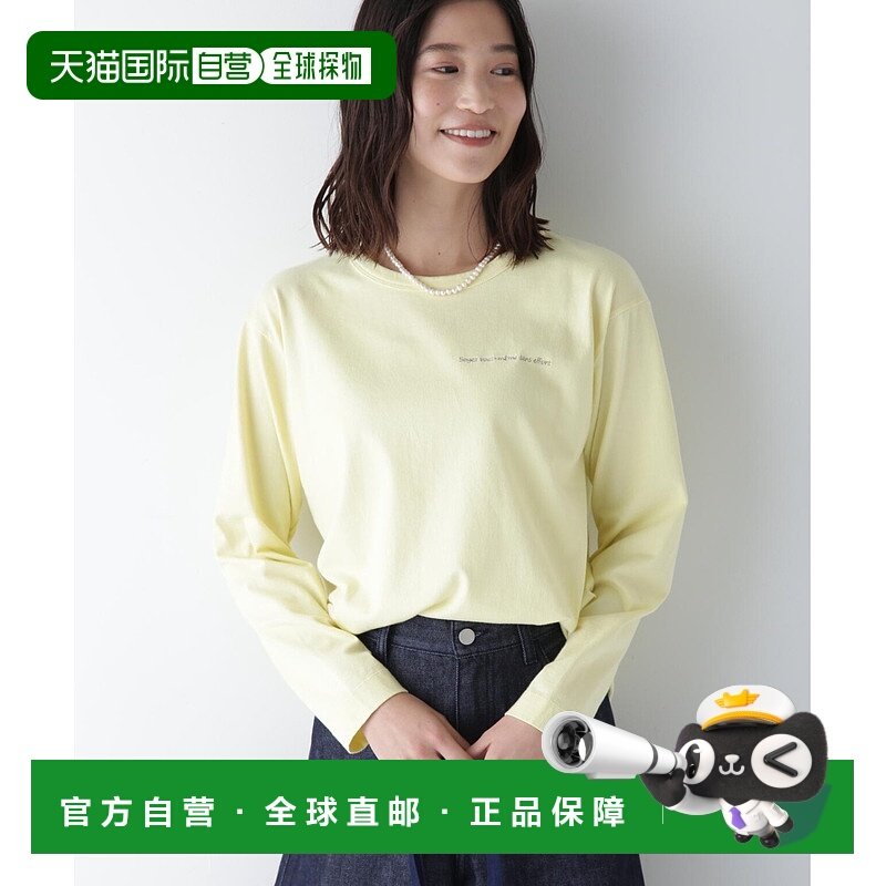 1h可退 日本直邮HUMAN WOMAN 女士刺绣长袖T恤 0775160203新款