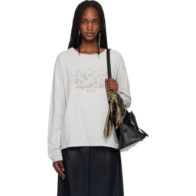 香港直邮Maison Margiela 马丁 马吉拉 女士 灰色 Numerical T恤