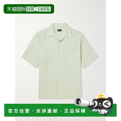 香港直邮zegna 杰尼亚 男士 Oasi 长袖衬衫 UDX31A7SCP5亚麻