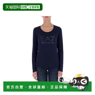 香港直邮Emporio Armani 海军蓝长袖T恤 女装6ZTT79TJ12Z上衣