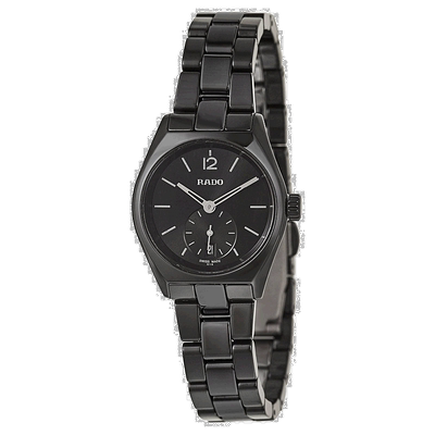 自营 Rado 女士 True Specchio 26.1 毫米石英手表 黑色 美国奥莱