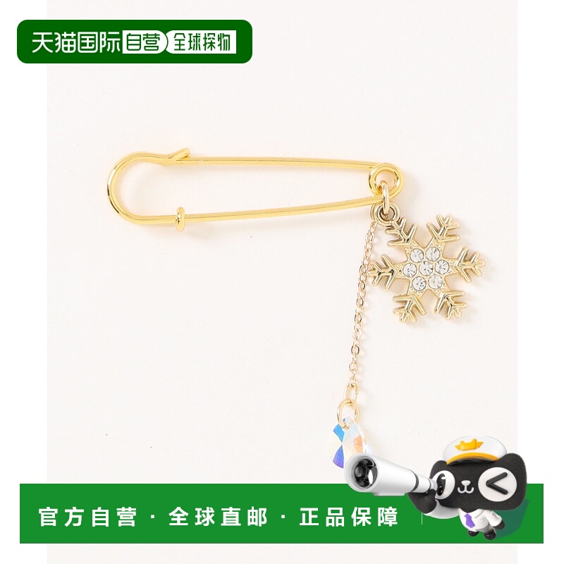1h可退 日本直邮MUURABBTI 女装 雪花水晶滴钻胸针 闪耀Aurora色