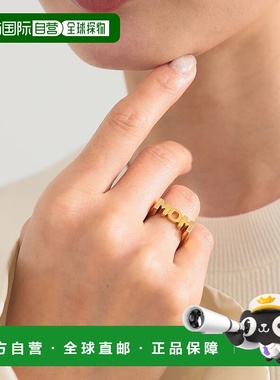 日本直邮MARIA BLACK 女士 MOM字母设计立体感镀金银戒指 6442711