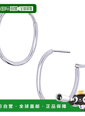 日本直邮（268712）2mm - 27mm 白色黄金扭转环形耳钉 K18WG 材质