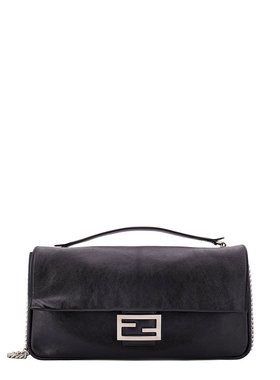 FENDI 女士单肩包 8BR828AS7AF1QD0 黑色 经典大型款式Baguette包