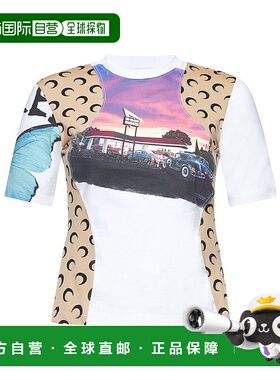 1h可退 香港直邮MARINE SERRE 女士T恤 WTT001AUJER0003WH10 CO