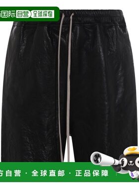 香港直邮rick owens 瑞克 欧文斯 男士 黑色皮革短裤 RU01F2397LB