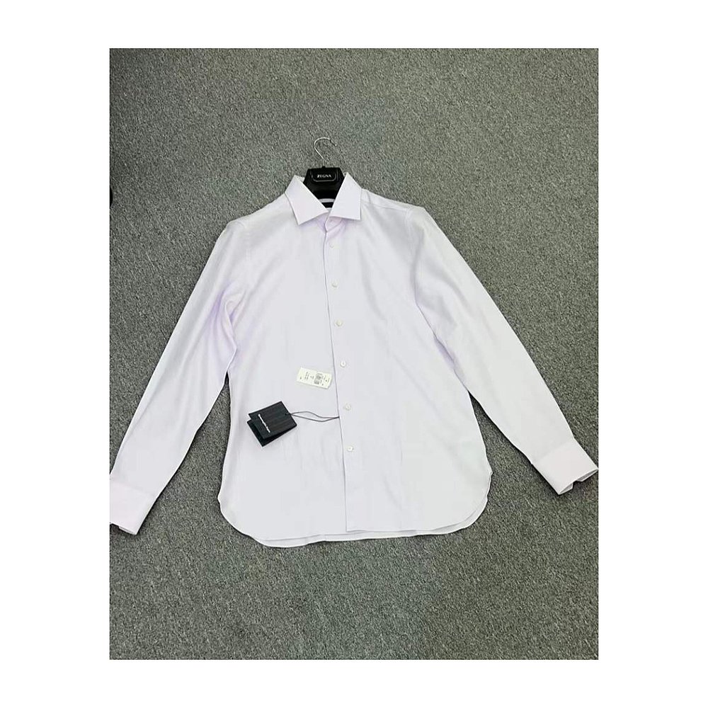 Z ZEGNA 男士衬衫 2016239MS0JIINK SS2022 白色 徽标长袖衬衫