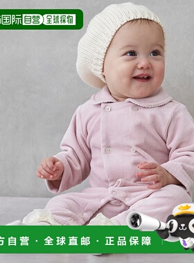 1h可退 日本直邮petit main 儿童双扣领口连体衣 贝绒质感 955451