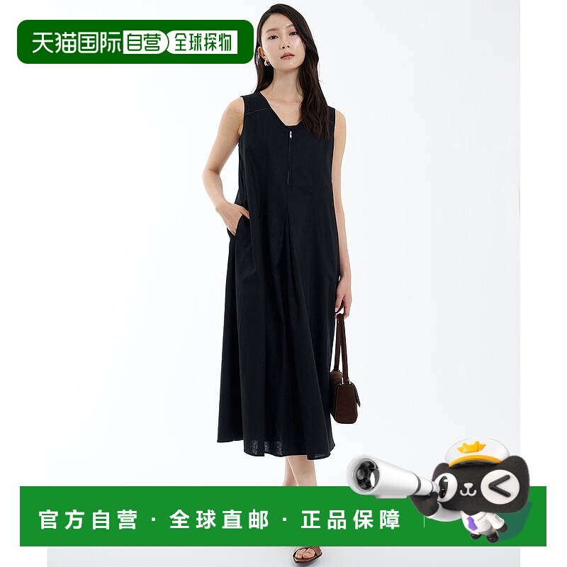 1h可退 日本直邮PUBLIC TOKYO 女装 棉麻混纺V领短款连衣裙 16541