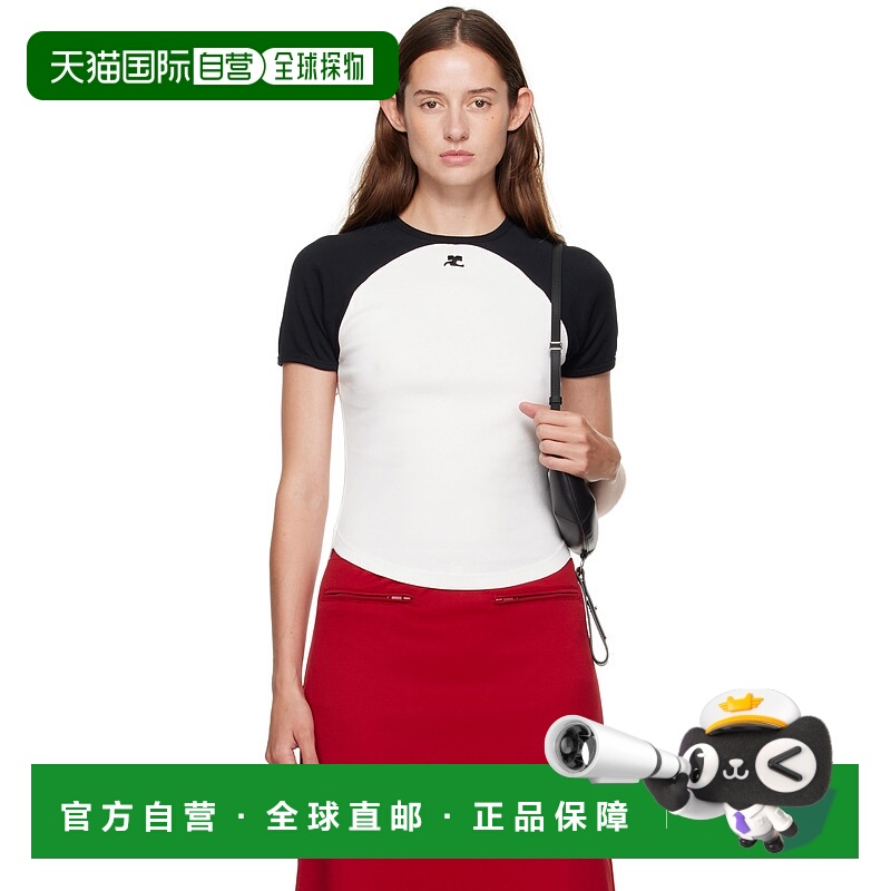1h可退 香港直邮潮奢 Courreges 女士 白色 & 黑色 Circle Contra