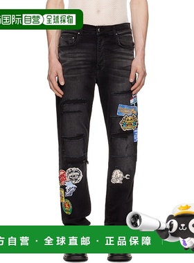 1h可退 香港直邮AMIRI 男士 黑色 Station Patch Repair Slim 牛