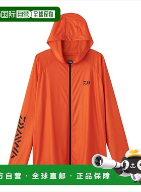 日本直邮Daiwa Wear DE-6125 ICEDRY 连帽防晒衣 全拉链 橙色 L