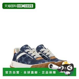 自营欧洲直邮LV路易威登 Tilted男士蓝色皮革老花图案运动鞋