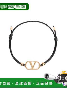 香港直邮valentino 华伦天奴 女士 VLogo 黑色滑行打结闭合扣板布