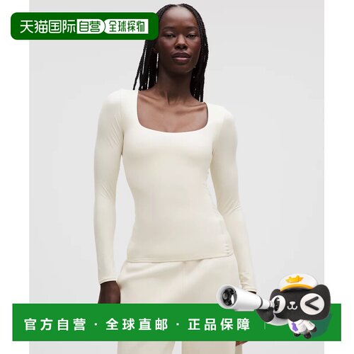 韩国直邮lululemon WonderMost柔Nulu方领长袖衬衫上衣女装