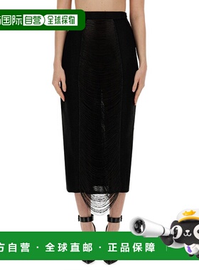 香港直邮ALEXANDER MCQUEEN 女士半身裙 791072 SS2024 黑色