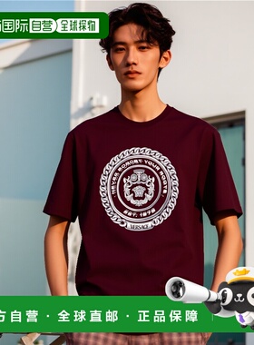 香港直邮VERSACE 男士T恤 10133021A134022LE00 SS2025红色男装