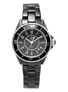 TECHNOS天克诺 手表 男款石英陶瓷手表 黑色 T9B82TB