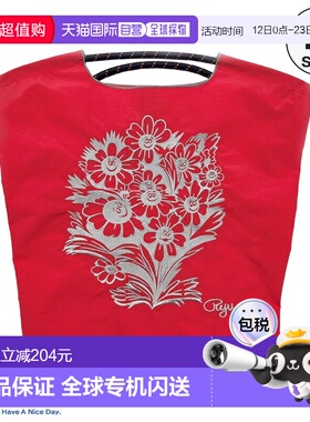 日本直邮Ball&Chain环保袋RYU AMBE.FLOWER红色中号购物袋手提袋A