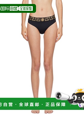 1h可退 香港直邮versace 范思哲 女士 黑色 Greca Border 比基尼