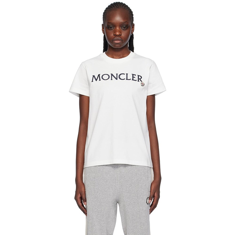 潮奢 Moncler 盟可睐 女士 白色刺绣 T 恤 J10938C00006829HP
