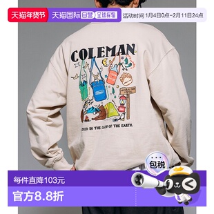 1h可退 日本直邮Coleman 男装 别注系列 背部印花 重磅圆领卫衣