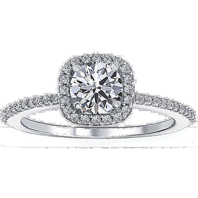 自营 pompeii3pompeii 31 克拉钻石垫形光环订婚戒指实验室培育 1