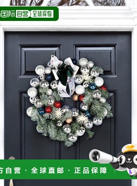 自营 safavieh人造 20 英寸松木 LED 花环带装饰品 - 多 美国奥莱