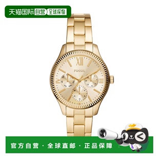 自营 Fossil女式黑麦多功能金色合金手表-金色 美国奥莱直发化石