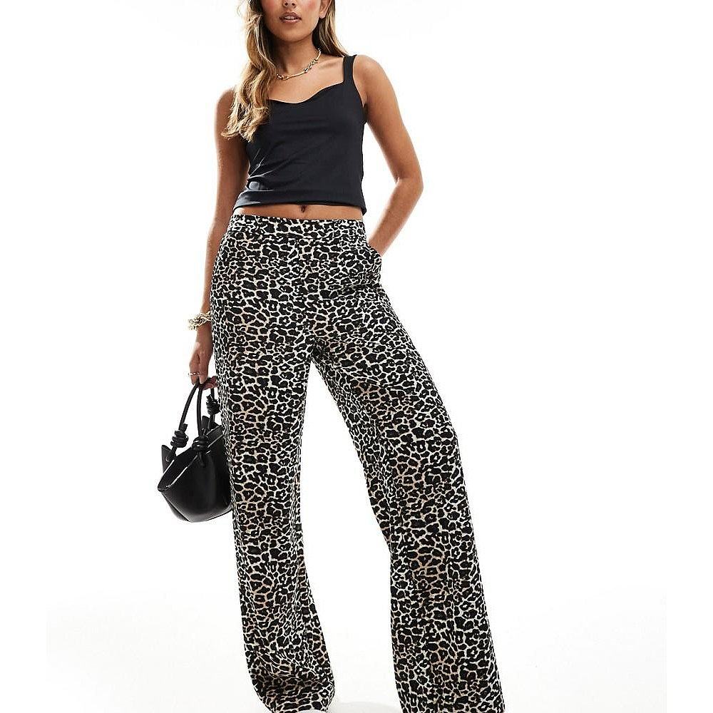 潮奢 object 女士 精细剪裁豹纹阔腿裤  舒适时尚