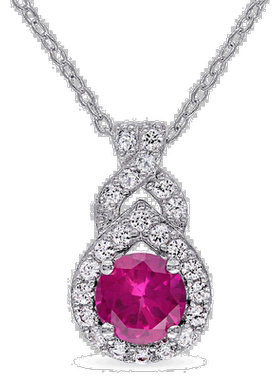 自营 Mimi & Max 1 4/5 克拉 TGW 人造白色蓝宝石和人造红宝石泪